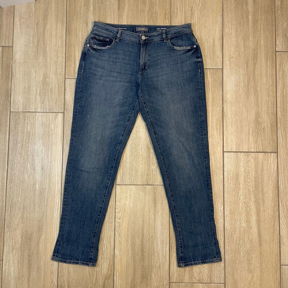DL1961 Riley Straight Jeans Womens 30x30 Medium Wash Mid Rise Stretch Denim